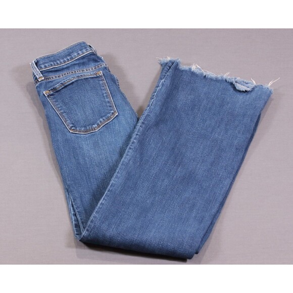 Gap 1969 Womens Authentic Flare High Rise Blue Denim Jeans Raw Hem 27R 27X33 - Picture 12 of 12